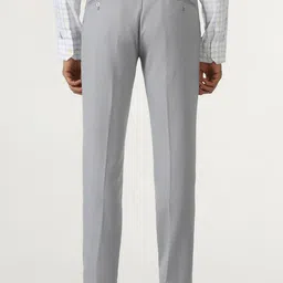 Blackberrys Men B-91 Textured Slim Fit Low-Rise Formal Trousers image 2