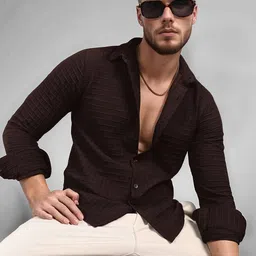 SZN Men Textured Regular Fit Casual Shirt-image-13