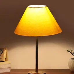 Aura Yellow Metal Frustum Shaped Table Lamp image 5
