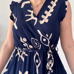 PIMU Print Flutter Sleeve Midi Dress image 2