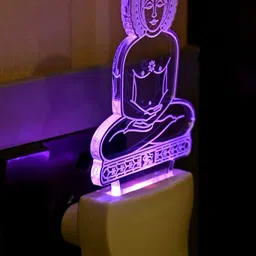 1ST TIME White & Transparent 2-Pcs 3D Illusion LED Plug Night Lamps image 4