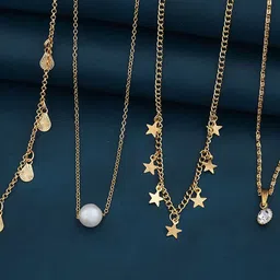 BHUMI09 Brass Gold-Plated Necklace image 2