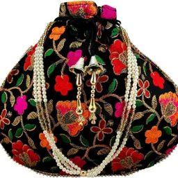lookingfab Women Black Potli-picture-20