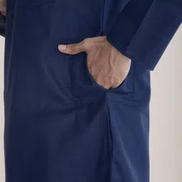 APPIX Men Navy Blue Cotton Blend Kurta Sets image 5