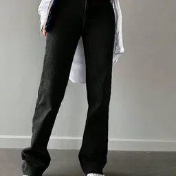 NU CLOTHS Women Comfort Wide Leg High-Rise Stretchable Jeans-picture-11