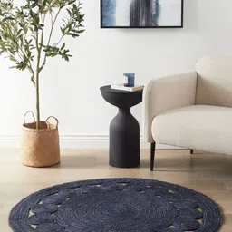 Art Avenue Nimosa Blue Circular Shaped Hemp Carpet image 4