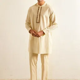 JAYPORE Men Regular Pure Cotton Kurta with Trousers image 2