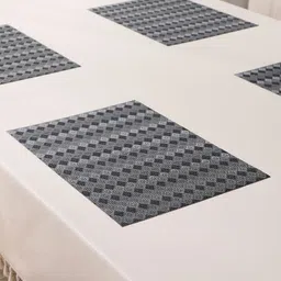 HOKIPO Black & White 4 Pieces Geometric Printed Rectangle Table Placemats image 3
