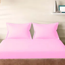 Sleeping Owls Pink 210 TC King Bedsheet with 2 Pillow Covers-image-81