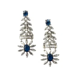 StileAdda Silver-Plated Cubic Zirconia & American Diamond-Studded Jewellery Set image 2