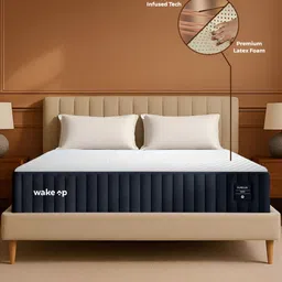 Wakeup India Imperious White & Blue Medium Firm Spine Align Orthopedic Double Mattress image 2