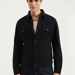 United Colors of Benetton Men Spread Collar Solid Denim Jacket-picture-17