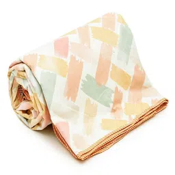 RRC Cream & Peach Striped Microfiber AC Room 150 GSM Dohar image 5