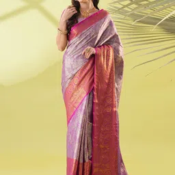 VILLAGIUS Woven Design Beads and Stones Ready to Wear Kanjeevaram Saree-picture-33