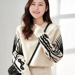 StyleCast Women Self Design Round Neck Long Sleeves Pullover-picture-40