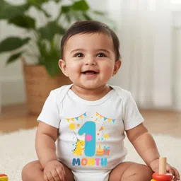 karmikh clothing & lifestyle Infants 1 Month Birthday Printed Jumpsuit-picture-37