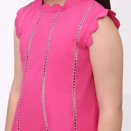 SPUNKIES Girls Regular Pure Cotton A-Line Kurti with Palazzos image 5