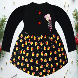 KidzzCart Girls Printed Cotton Fit & Flare Dress-picture-34