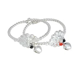 Missmister Unisex Set of 2 Brass Silver Plated Kada Bracelet-picture-11