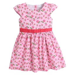 Funshine Girls Floral Print Fit & Flare Knee Length Dress-image-12