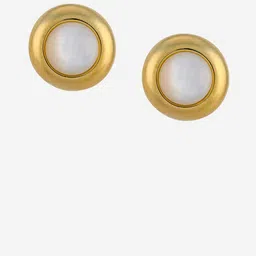Kushal's Fashion Jewellery Gold-Plated Circular Shaped Studs Earrings image 4