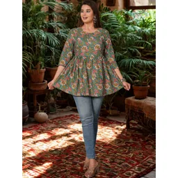 Vaidiki Floral Printed Cotton Maternity Top image 5