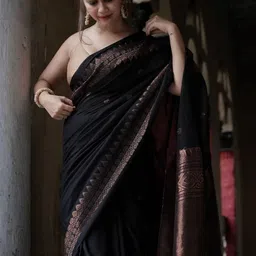 Lyzoo Woven Design Zari Saree image 3