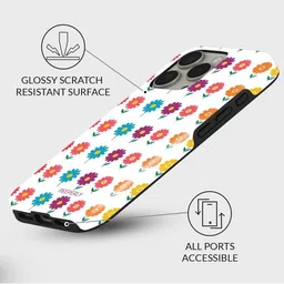 PEEPERLY Unisex iPhone 14 Pro Max Floral Max Nocturnal Crystal Impact Resistant Back Case image 2