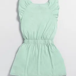 Here&Now X Game Begins Girls Typography Printed Flutter Sleeve Cotton Fit & Flare Dress image 3