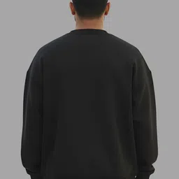 TheBTclub Men Typography Printed Round Neck Oversized Sweatshirt image 5