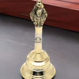 Nyra Kitchenware Bronze Toned Pure Brass Peetal Ghanti - Garuda Pooja Prayer Bell-picture-14