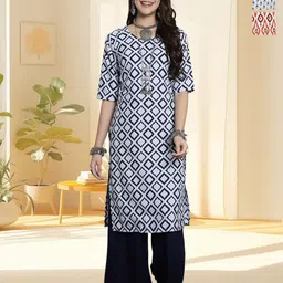 HERE&NOW Women Pack of 3 Ethnic Motifs Printed Daily Straight Kurtas-picture-28