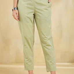 Fabindia Women Mid-Rise Cotton Trousers-image-60