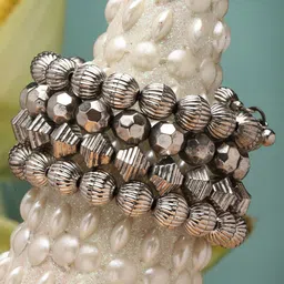 Moedbuille Silver-Plated Oxidized Cuff Bracelet-picture-13