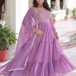 EVA VASTRA Georgette Maxi Dress image 4