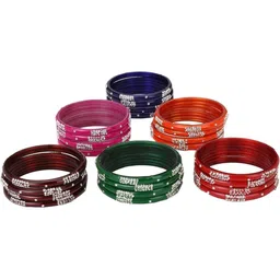 SOMIL Women 36 Pieces Stones Studded Glass Bangles image 3