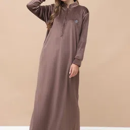Secret Wish Women Solid Maternity Maxi Nightdress-picture-42