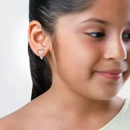 GIVA 925 Silver Rose Gold-Plated Teddy Heart Shaped Drop Earrings image 4