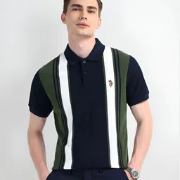 U.S. Polo Assn. Denim Co. Men Striped Polo Collar Cotton Slim Fit T-shirt-picture-53