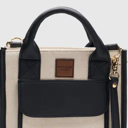 ATTAACHE ACCESSORIES PU Structured Sling Bag With Applique image 2