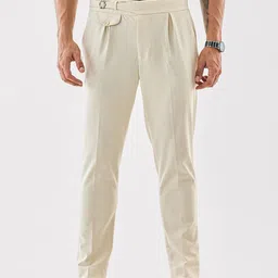 Snitch Men Slim Fit Pleated Trousers-image-94