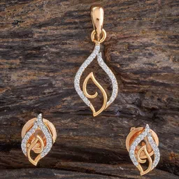 Kushal's Fashion Jewellery Rodium-Plated CZ Studded Pendant and Earrings-picture-27