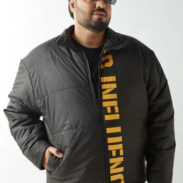 Bewakoof Plus Men Typography Puffer Jacket-picture-23
