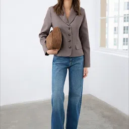 Trendyol Textured Notched Lapel Single Breasted Blazer image 3