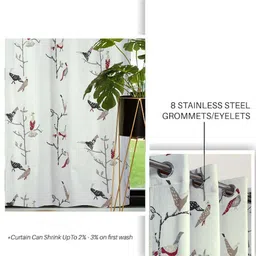 Cortina Cream-Coloured & Black Set of 2 Floral Door Curtain image 5