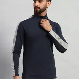 ATICX Men Brand Logo Striped High Neck Compression T-shirt-picture-11