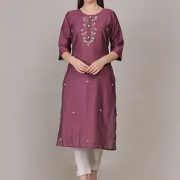 4u Fashion Women Cotton Silk Kurtas-image-9