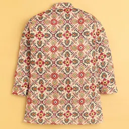 Sangria Boys Printed Mandarin Collar Kurta & Trousers Sets image 3