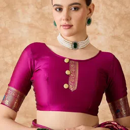 MANVAA Woven Design Zari Silk Blend Banarasi Saree image 3