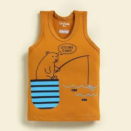 Unfab Infant Boys Assorted Cotton Basic Vest CGBV002-03-M.Green,Rust,Maroon image 5